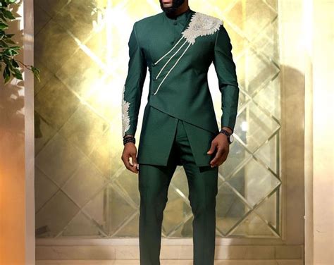 Men Tailored Suit Men African 2 Piece Set African Wedding Outfit Men