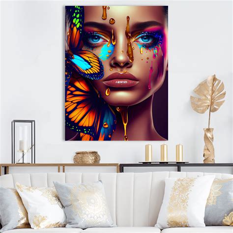 Red Barrel Studio® Sensual Woman With Colorful Butterfly I