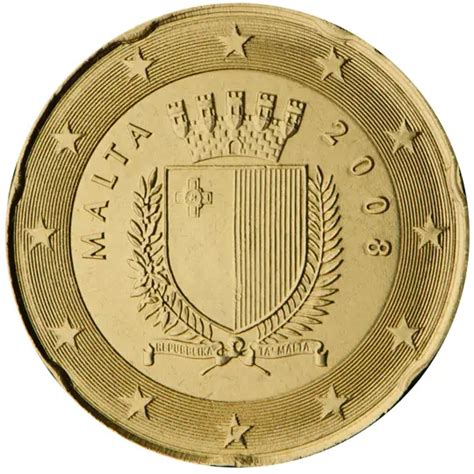 Malta 20 Cent Coin 2008 Euro Coins Tv The Online Eurocoins Catalogue