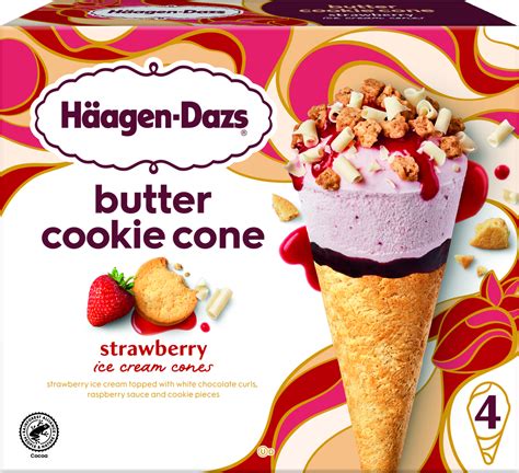 Strawberry Butter Cookie Cone H Agen Dazs Butter Cookie Cone