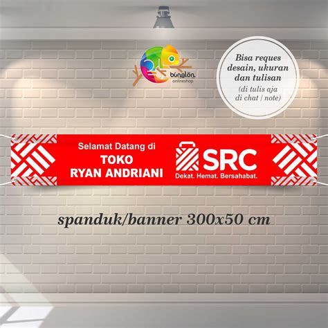 Size 300x50 Cm Spanduk Banner Toko SRC Lazada Indonesia