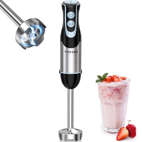 Fresko Immersion Blender 500 Watt 12 Speed And Turbo Mode 304 Stainless Steel Blades Hand Blender