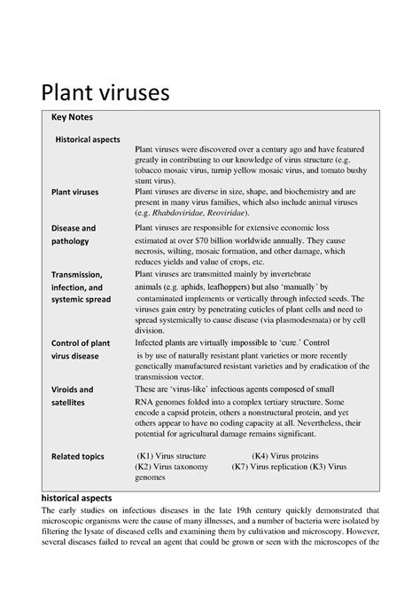 Plant Viruses Plant Viruses Key Notes Historical Aspects Plant