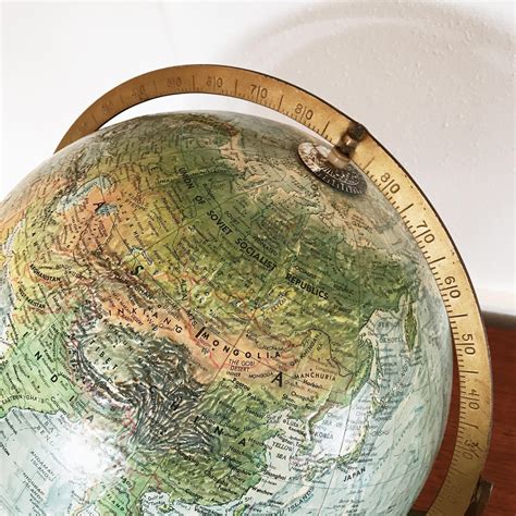 Mid-20th Century Reader's Digest Great World Globe Topographical Desk