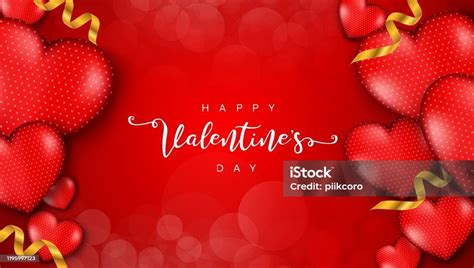 Happy Valentines Day Festive Background Vector Illustration With Heart