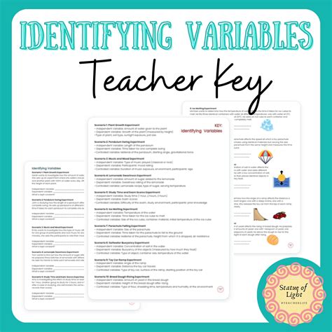 Identifying Variables Worksheet Lab Scenarios Independent Dependent