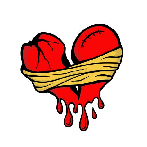 Free Clipart Coeur Brisé Sang Goutte à Goutte Blessure Cardiaque Avec