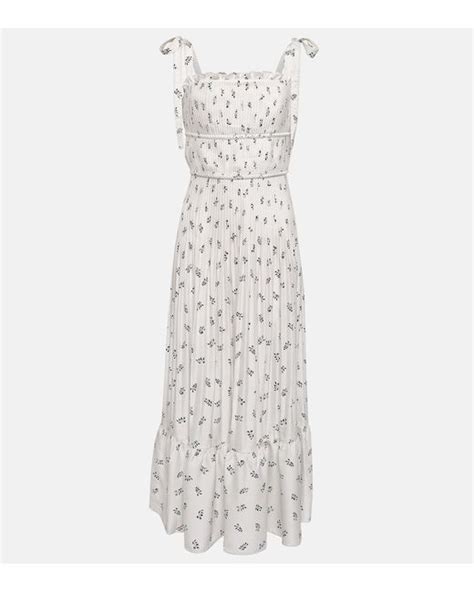 Polo Ralph Lauren Floral Pleated Satin Maxi Dress In White Stylemi