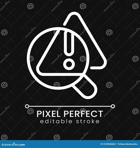 Problem Identification Pixel Perfect White Linear Icon For Dark Theme