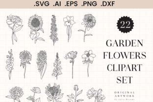 Garden Flowers Svg Dxf Png Cricut Files Graphic By Julia Dreams