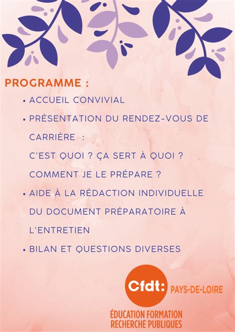 Le D Roulement Des Rendez Vous De Carri Re Sgen Cfdt Pays De Loire