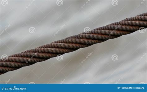 An Old Rusty Steel Wire Rope Stock Photo Image Of Rust Strong 125868348