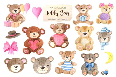 Watercolor Teddy Bears