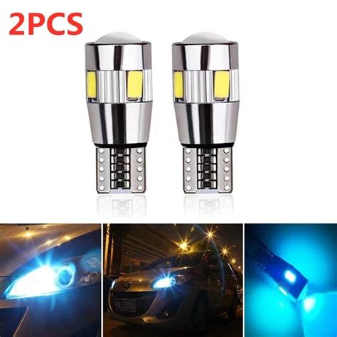 2x Car 5W5 LED Bulb T10 W5W LED Signal Light Canbus 12V 6000K Auto