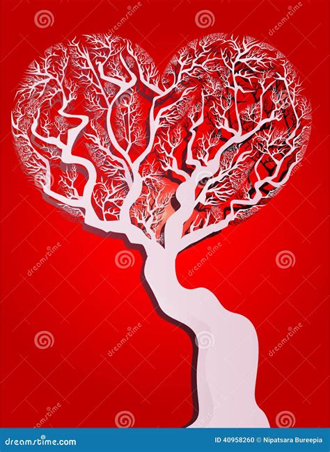 Forma Del Cuore Dell Albero Illustrazione Vettoriale Illustrazione Di