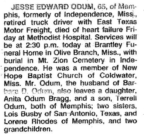 Jesse Edward Odum Unknown 1996 Find A Grave Memorial