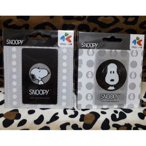 現貨 絕版品 】snoopy 史努比 透明一卡通 黑黑卡款 黑圈圈款 蝦皮購物