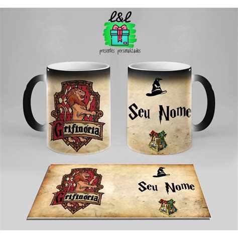 Caneca M Gica Harry Potter Personalize Casa E Nome Grifin Ria Lufa