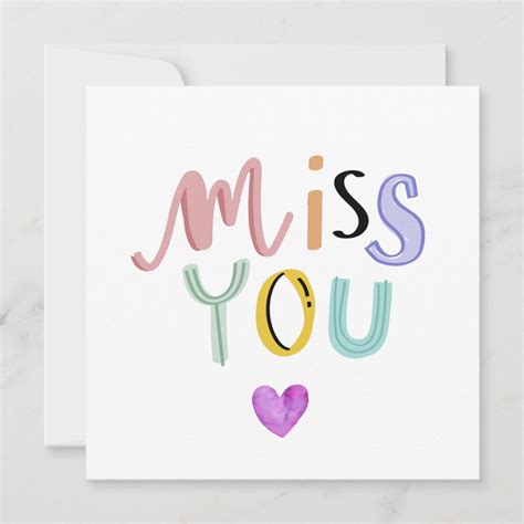 Cute Miss You Card, Greeting Cards, Love Card | Zazzle