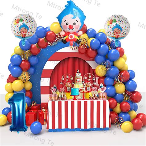 تسوق 1set Plim Clown Foil Number Balloons Blue Latex Air Globos