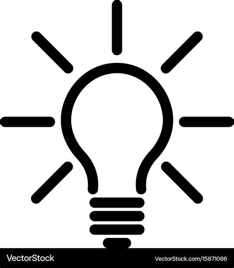 Light Bulb Icon Simple Black Line Symbol Isolated Vector Image