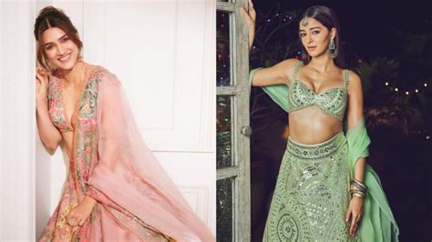 Ananya Panday And Kriti Sanon Stun In Deep Neck Plunging Neckline See