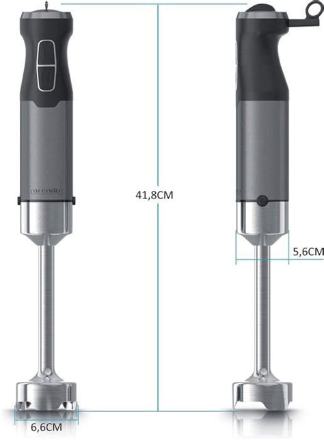 Mixeur plongeant en Acier Inoxydable de 1000 W Mixeur à main à 4 lames