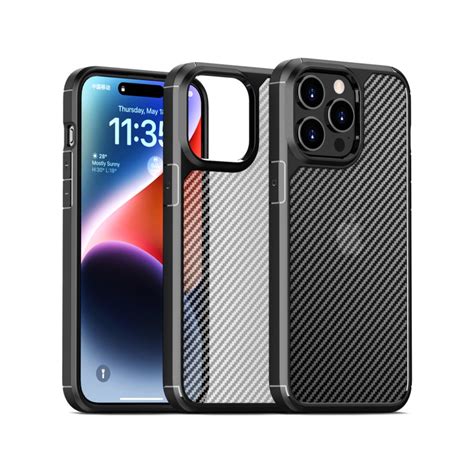 Funda Translucido Fibra De Carbono Para Iphone 15 Pro Max