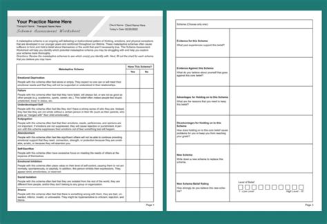 Schema Assessment Worksheet Template (Editable Fillable, 52% OFF