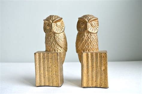 Vintage Brass Owl Bookends Bird Bookends Brass By Floweranddean Vintage Home Decor Vintage