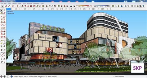 Sketchup Commercial And Office Complex B4 3d Model