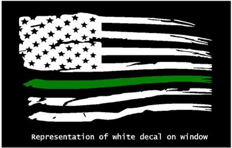 Distressed American Flag Vinyl Decal Thin Green Line For Etsy Uk