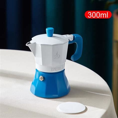 Ml Bleu Cafeti Re Expresso En Aluminium Moka Pot Cuiseur Italien