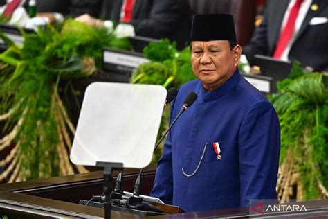 Pidato Perdana Prabowo Subianto Sebagai Presiden Ri Antara News