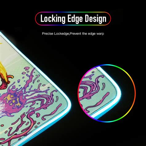 Xgz Rick And Morty Rgb Computer Mousepad Led Backlight Gaming Mouse Pad