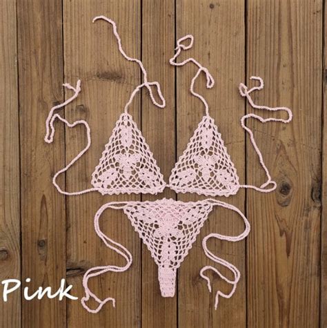 2 Piece Set Crochet Swim Top Bottom Bikini Women Swimwear Etsy
