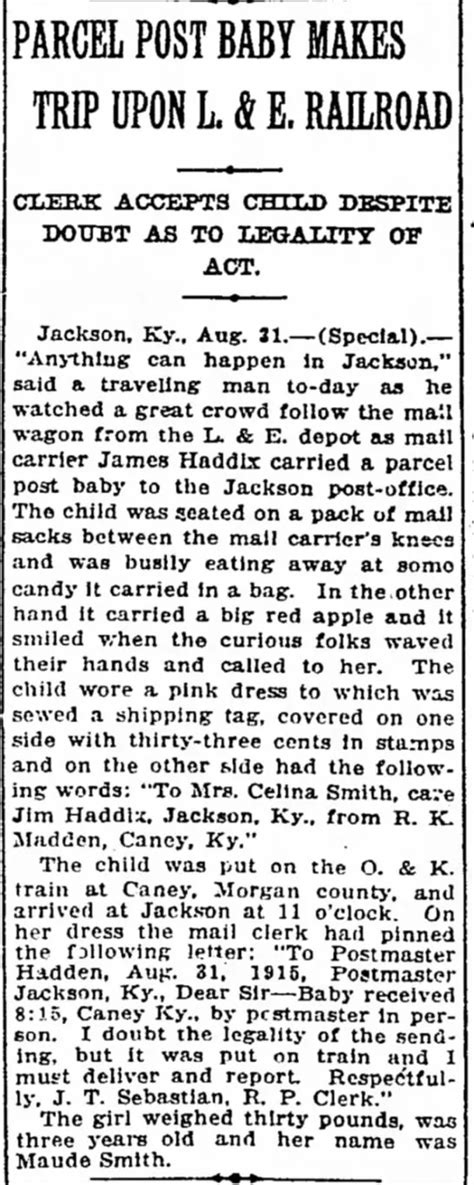 A Brief History Of Children Sent Through The Mail Smithsonian