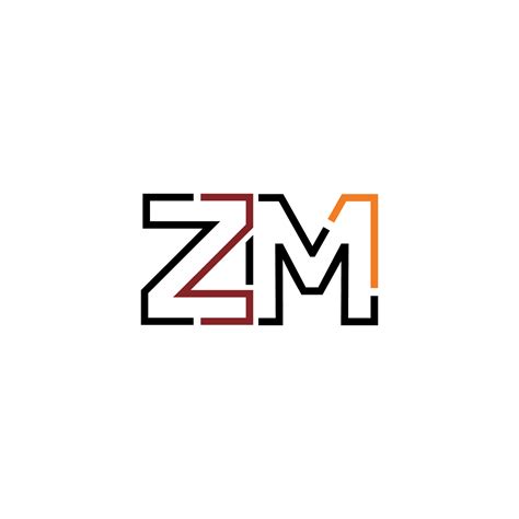 Resumen Letra Zm Logo Diseño Con Línea Conexión Para Tecnología Y