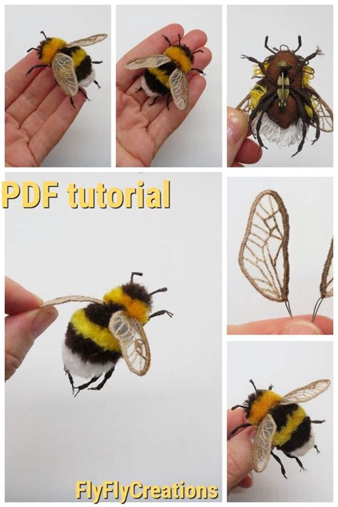 Diy Embroiedered Bumblebee Tutorial Pattern Digital Embroidery