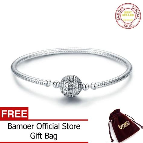 BAMOER Miễn Phí Shpping Chính Hãng 100 925 Bạc Sterling Bạc Rực Rỡ