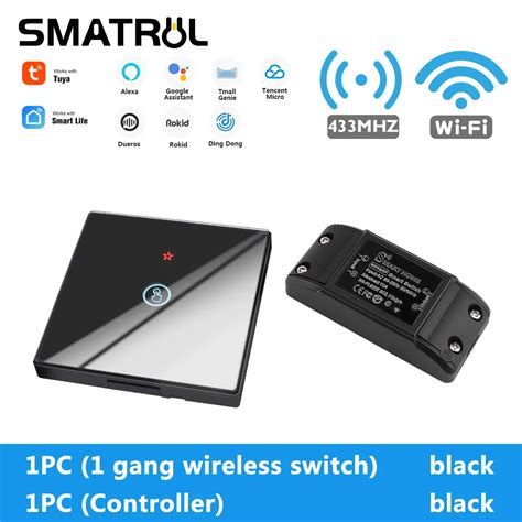 Smatrul Interrupteur Mural Tactile Wifi Rf Mhz V Module De