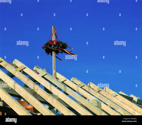 Topping Out Ceremony Construction Site Stock Photo Alamy