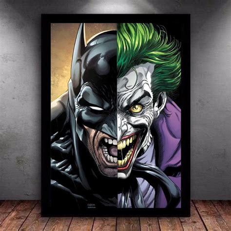 Quadro Decorativo Batman E Coringa Com Moldura E Vidro Elo7