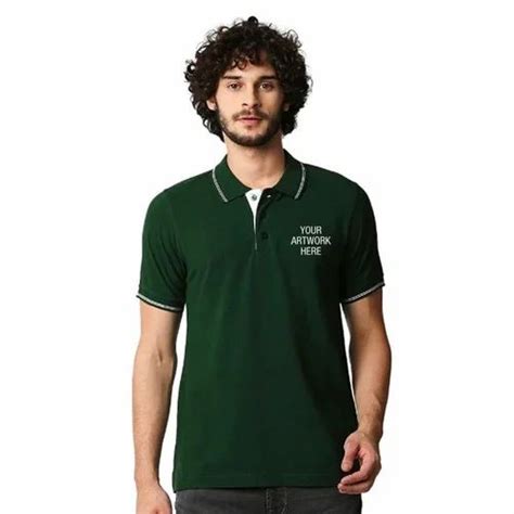 Premium Cotton Bottle Green Polo Neck Tshirt Get It Customized With