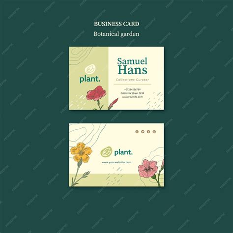 Free PSD | Botanical garden business card template