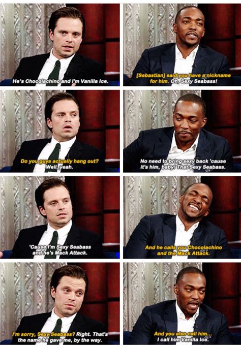 Sebastian Stan And Anthony Mackie Mackiestan Marvel Jokes Marvel