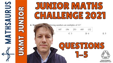 Junior Maths Challenge 2021 Questions 1234 And 5 Youtube