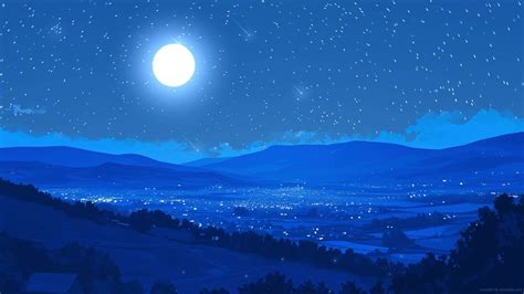 Night Sky Purple Moon Clouds Live Wallpaper Moewalls