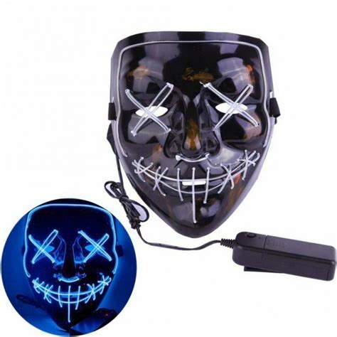 Halloween Led Maske Wie Aus The Purge Mit Beleuchtung