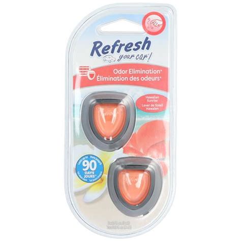 Wholesale Z Pk Refresh Vent Clip Air Freshener Hawaiian Sunrise Glw